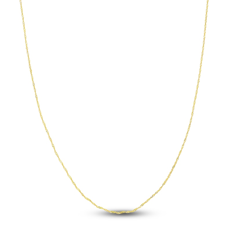 Main Image 1 of Solid Singapore Chain Necklace 14K Yellow Gold 18" 1.15mm