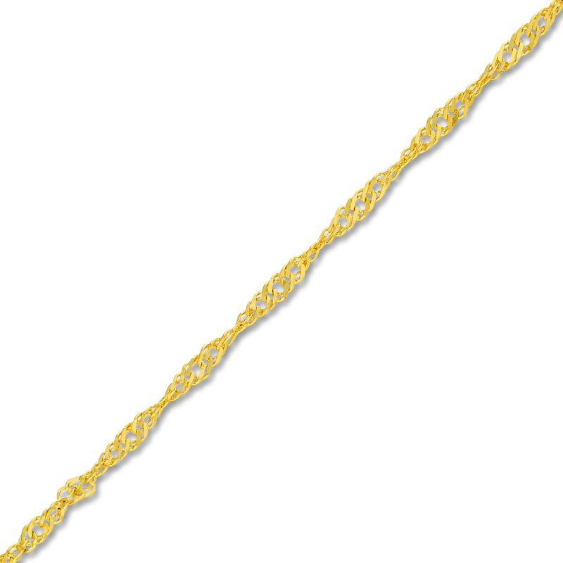 Main Image 2 of Solid Singapore Chain Necklace 14K Yellow Gold 18" 1.15mm