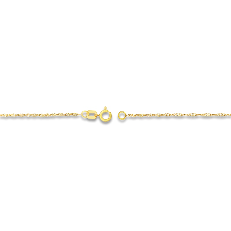 Main Image 3 of Solid Singapore Chain Necklace 14K Yellow Gold 18" 1.15mm