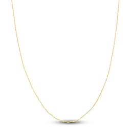 Solid Singapore Chain Necklace 14K Yellow Gold 20" 1.15mm