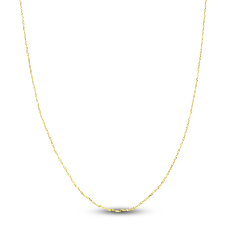 Main Image 1 of Solid Singapore Chain Necklace 14K Yellow Gold 20" 1.15mm
