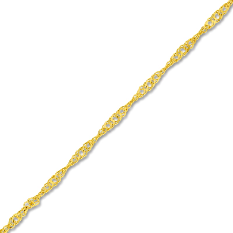 Main Image 2 of Solid Singapore Chain Necklace 14K Yellow Gold 20" 1.15mm