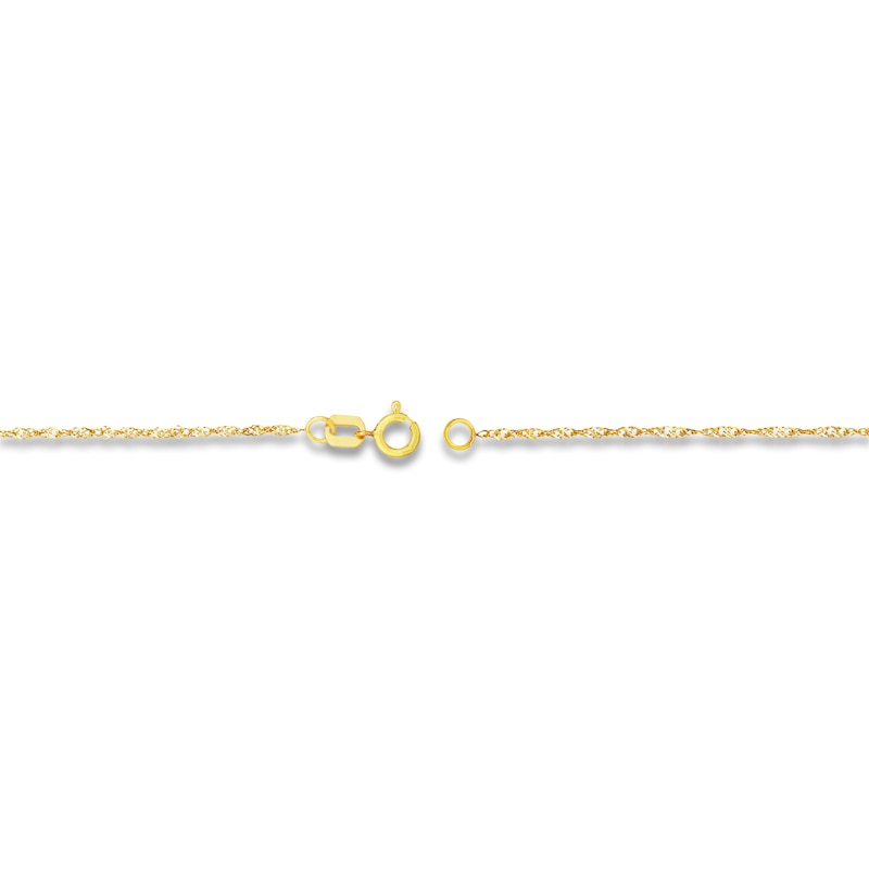 Solid Singapore Chain Necklace 14K Yellow Gold 20" 1.15mm