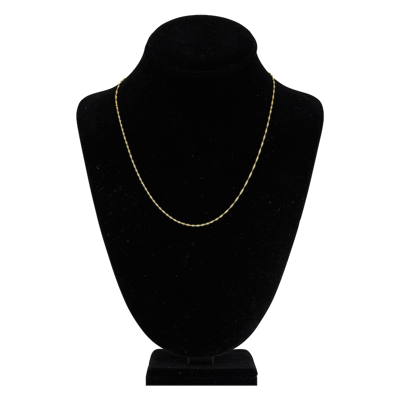 Solid Singapore Chain Necklace 14K Yellow Gold 20" 1.15mm