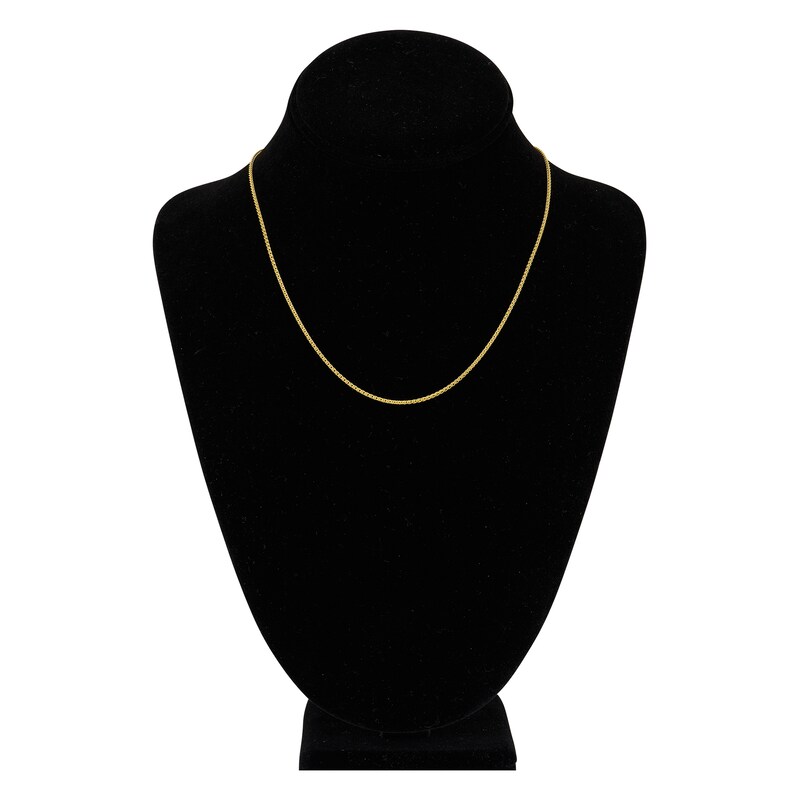 Main Image 4 of Round Solid Wheat Chain Necklace 14K Yellow Gold 18&quot; 1.5mm