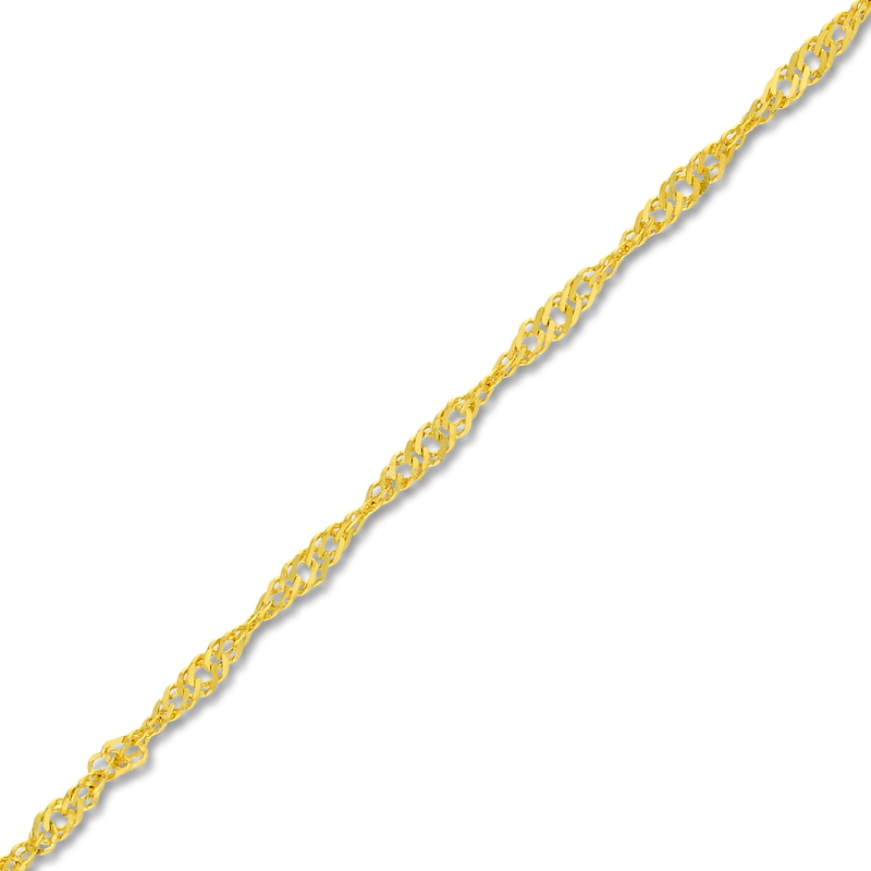Main Image 2 of Solid Singapore Chain Necklace 14K Yellow Gold 24" 1.15mm