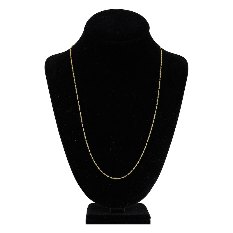 Main Image 4 of Solid Singapore Chain Necklace 14K Yellow Gold 24" 1.15mm