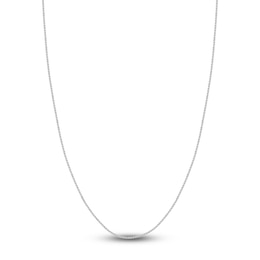 Round Solid Wheat Chain Necklace 14K White Gold 24" 1.5mm