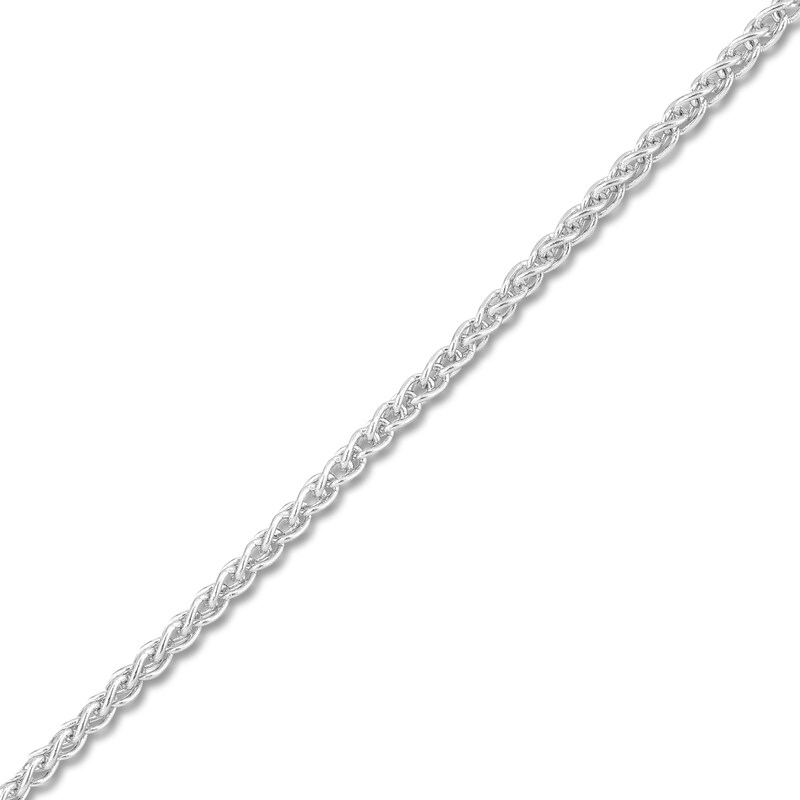 Main Image 2 of Round Solid Wheat Chain Necklace 14K White Gold 24" 1.5mm
