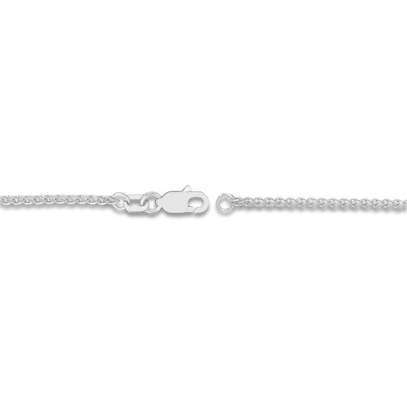Main Image 3 of Round Solid Wheat Chain Necklace 14K White Gold 24" 1.5mm