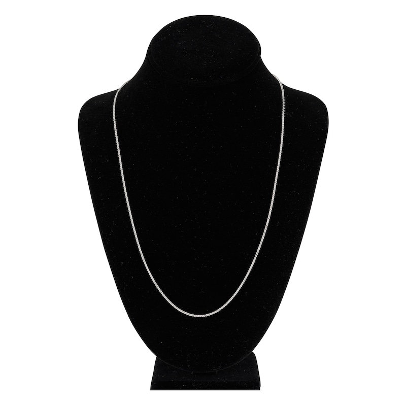 Main Image 4 of Round Solid Wheat Chain Necklace 14K White Gold 24" 1.5mm