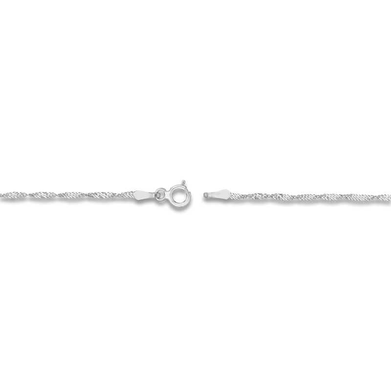 Main Image 3 of Solid Singapore Chain Necklace 14K White Gold 16" 1.4mm