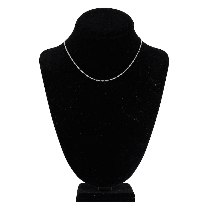 Main Image 4 of Solid Singapore Chain Necklace 14K White Gold 16" 1.4mm