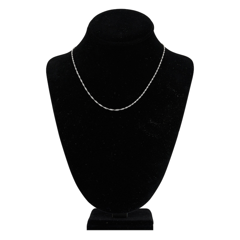 Main Image 4 of Solid Singapore Chain Necklace 14K White Gold 18" 1.4mm
