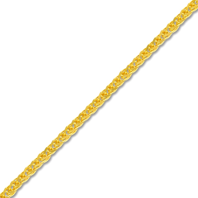 Main Image 2 of Square Solid Wheat Chain Necklace 14K Yellow Gold 24" 1.25mm