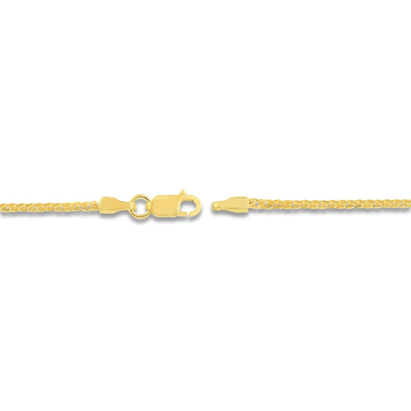 Main Image 3 of Square Solid Wheat Chain Necklace 14K Yellow Gold 24" 1.25mm