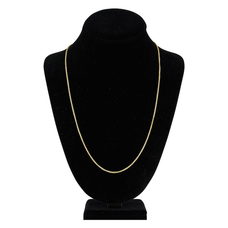 Main Image 4 of Square Solid Wheat Chain Necklace 14K Yellow Gold 24" 1.25mm