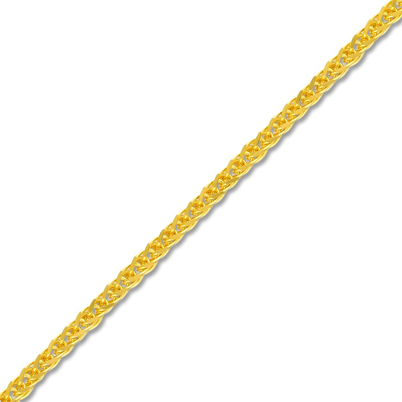 Main Image 2 of Square Solid Wheat Chain Necklace 14K Yellow Gold 18" 1.25mm
