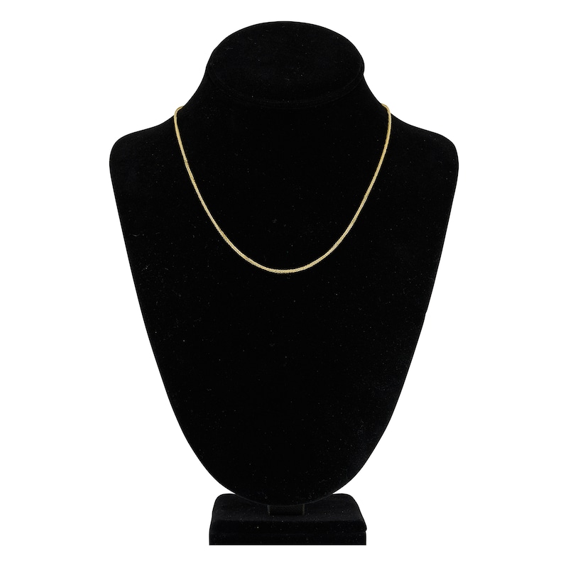 Main Image 4 of Square Solid Wheat Chain Necklace 14K Yellow Gold 18" 1.25mm