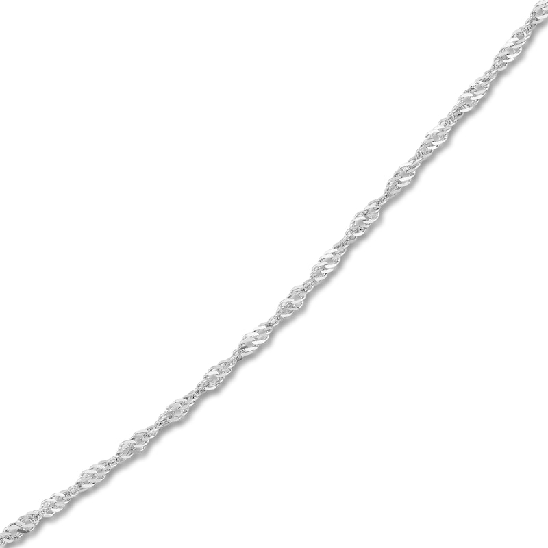 Main Image 2 of Solid Singapore Chain Necklace 14K White Gold 20" 1.4mm