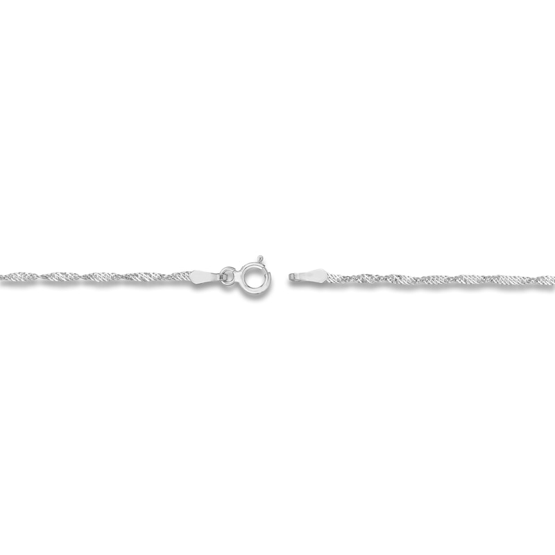 Main Image 3 of Solid Singapore Chain Necklace 14K White Gold 20" 1.4mm