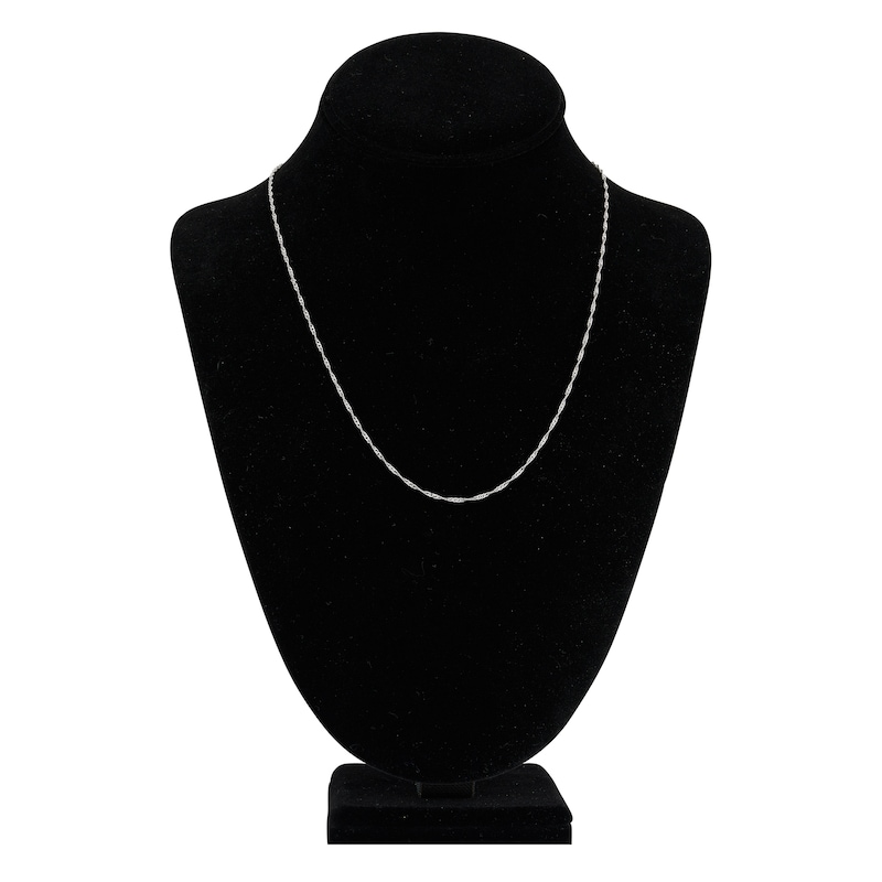 Main Image 4 of Solid Singapore Chain Necklace 14K White Gold 20" 1.4mm