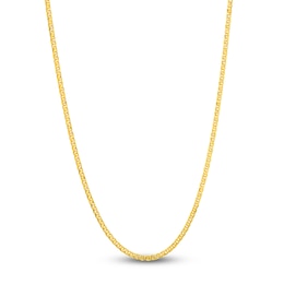 Square Solid Wheat Chain Necklace 14K Yellow Gold 16" 1.25mm