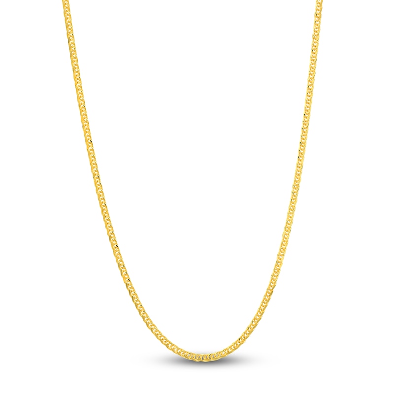 Main Image 1 of Square Solid Wheat Chain Necklace 14K Yellow Gold 16" 1.25mm