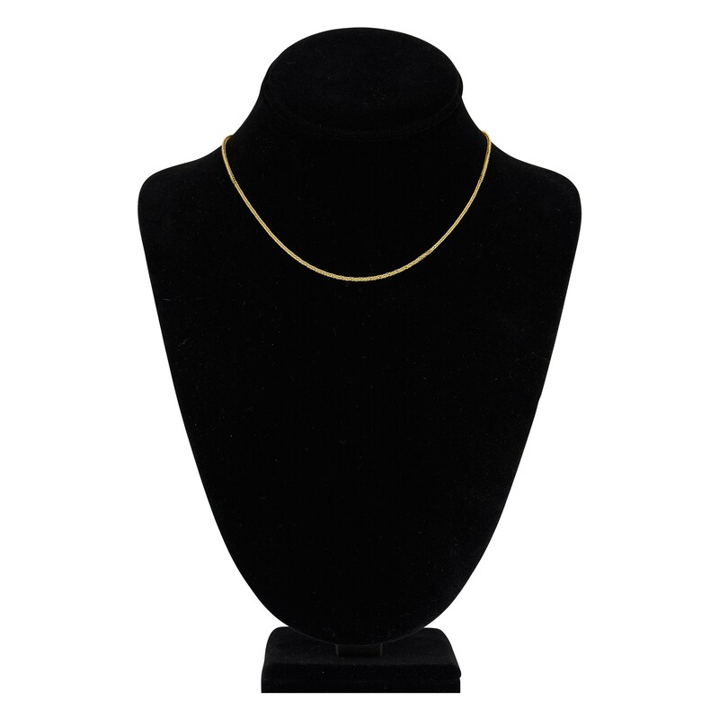 Main Image 4 of Square Solid Wheat Chain Necklace 14K Yellow Gold 16" 1.25mm