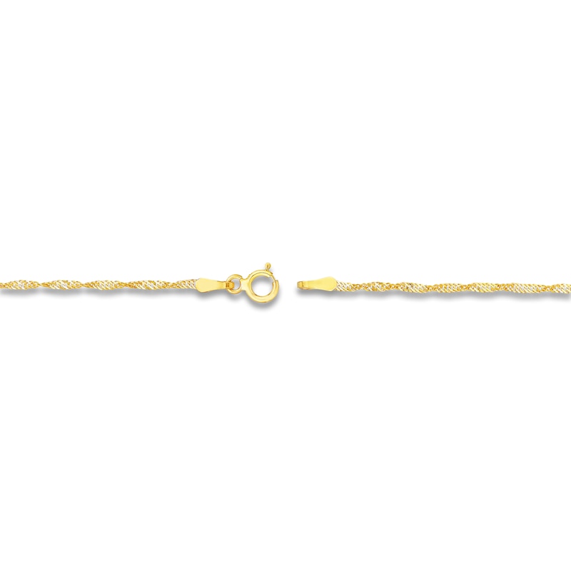 Main Image 3 of Solid Singapore Chain Necklace 14K Yellow Gold 16" 1.4mm