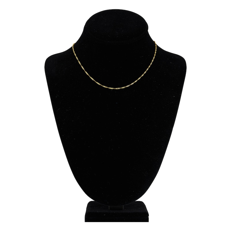 Main Image 4 of Solid Singapore Chain Necklace 14K Yellow Gold 16" 1.4mm