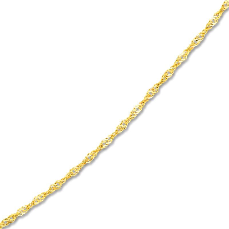 Main Image 2 of Solid Singapore Chain Necklace 14K Yellow Gold 18" 1.4mm