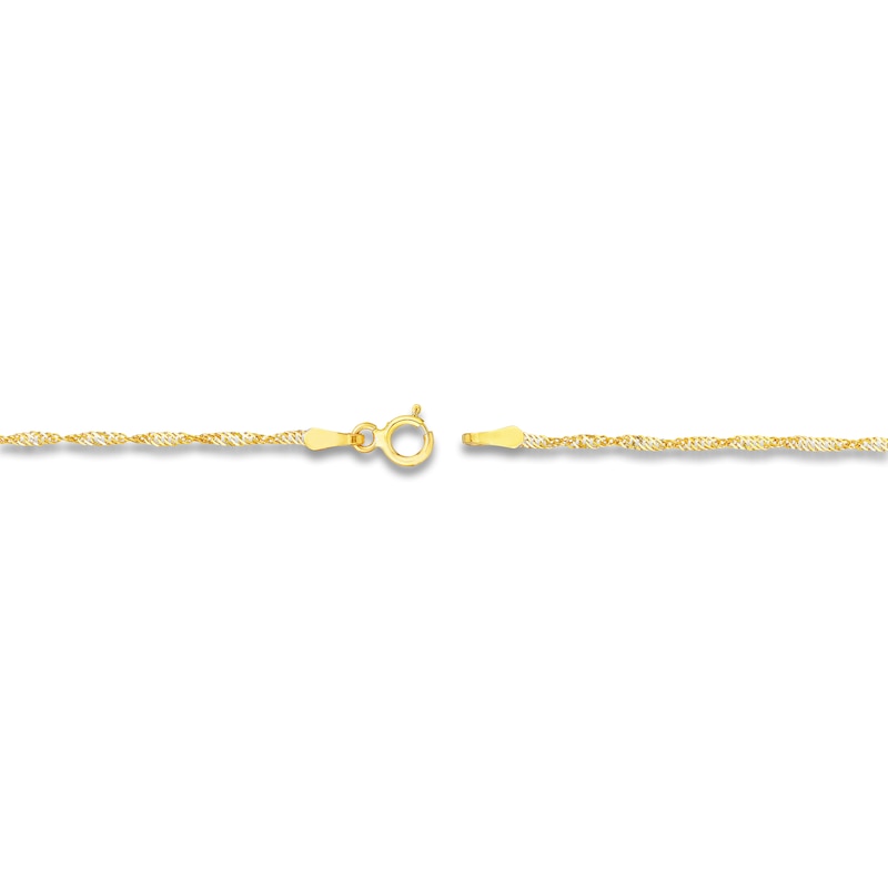 Main Image 3 of Solid Singapore Chain Necklace 14K Yellow Gold 18" 1.4mm