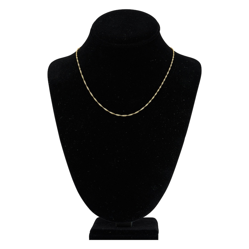 Main Image 4 of Solid Singapore Chain Necklace 14K Yellow Gold 18" 1.4mm