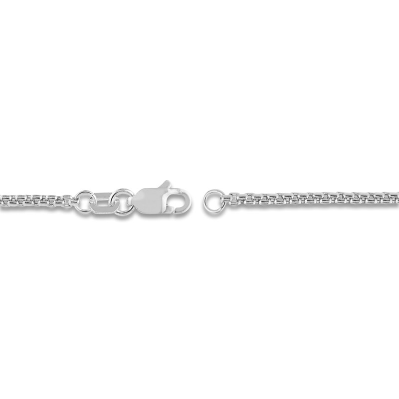 Main Image 3 of Hollow Round Box Chain Necklace 14K White Gold 16" 1.8mm