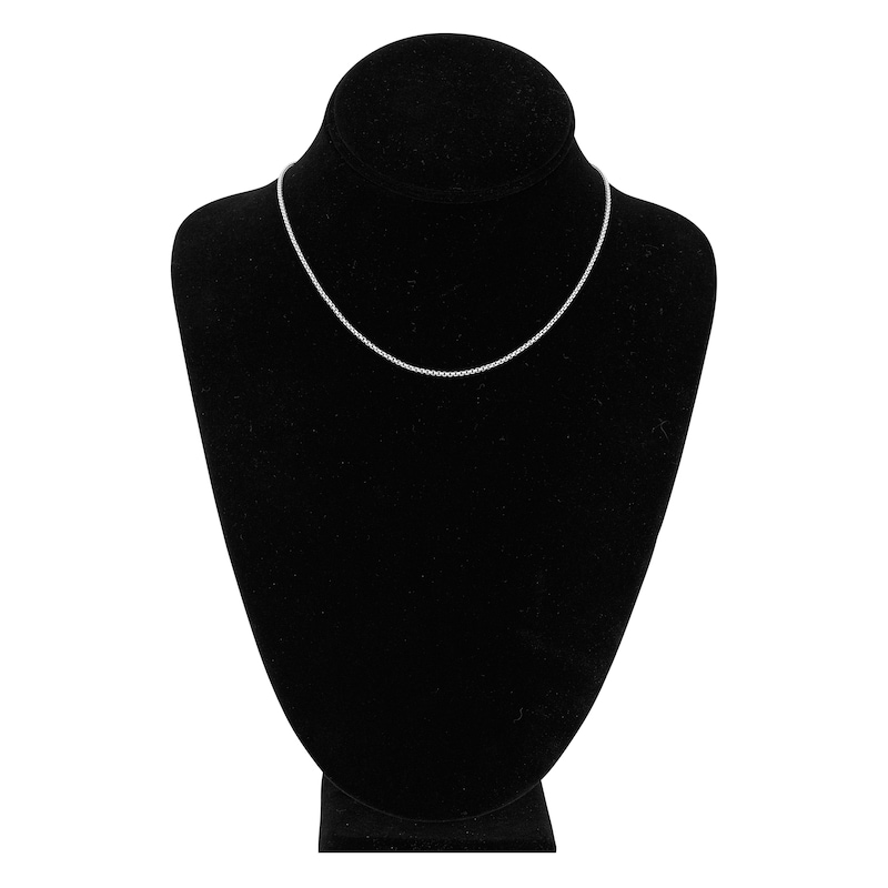 Main Image 4 of Hollow Round Box Chain Necklace 14K White Gold 16" 1.8mm