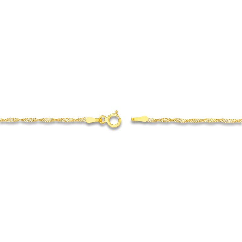 Main Image 3 of Solid Singapore Chain Necklace 14K Yellow Gold 20" 1.4mm