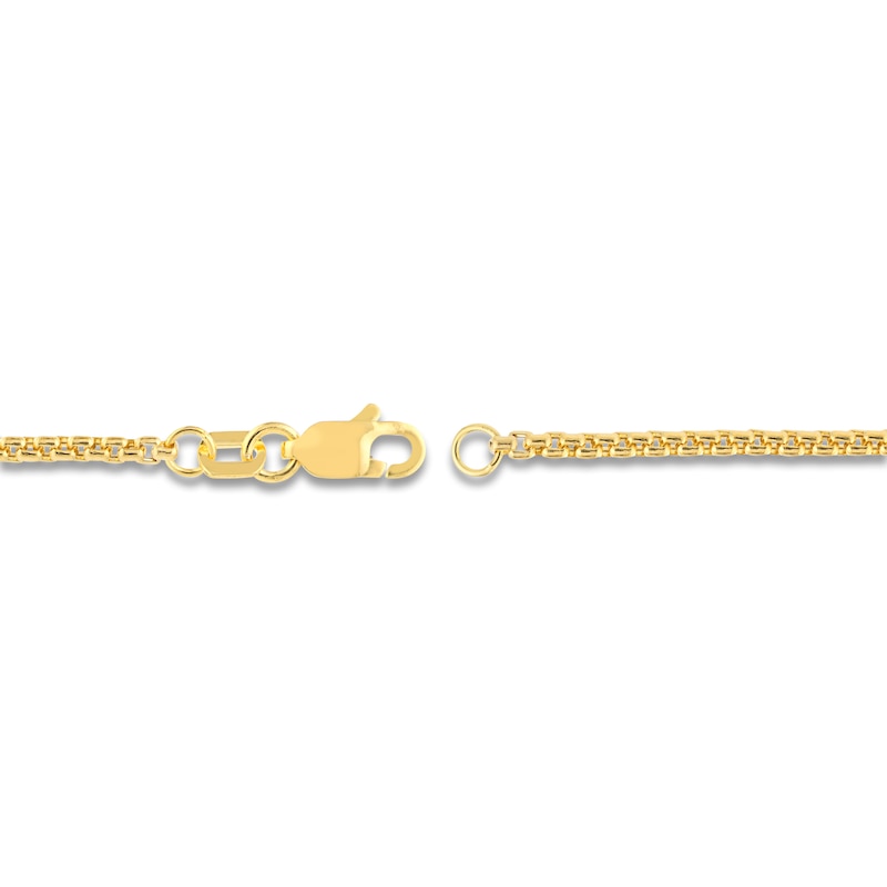 Main Image 3 of Hollow Round Box Chain Necklace 14K Yellow Gold 20" 1.8mm
