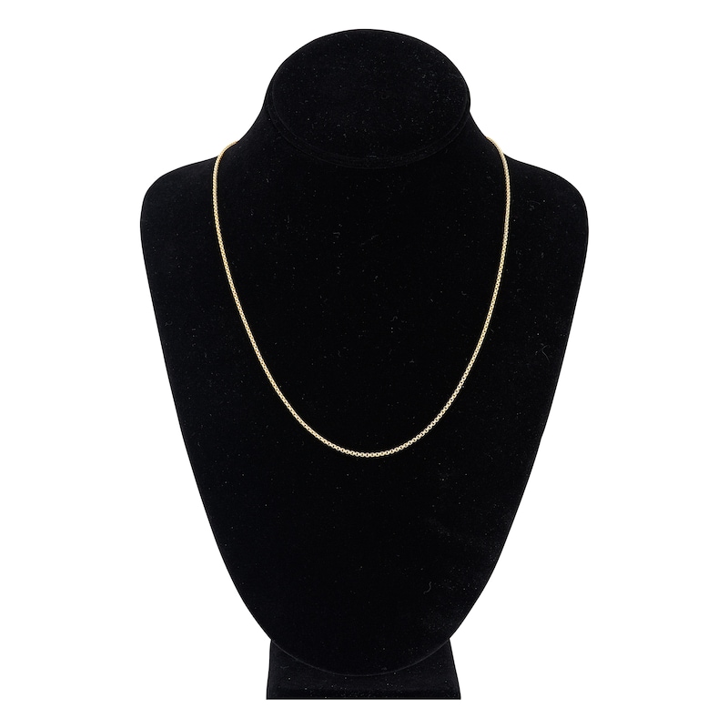 Main Image 4 of Hollow Round Box Chain Necklace 14K Yellow Gold 20" 1.8mm