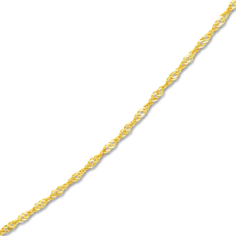 Main Image 2 of Solid Singapore Chain Necklace 14K Yellow Gold 24" 1.4mm
