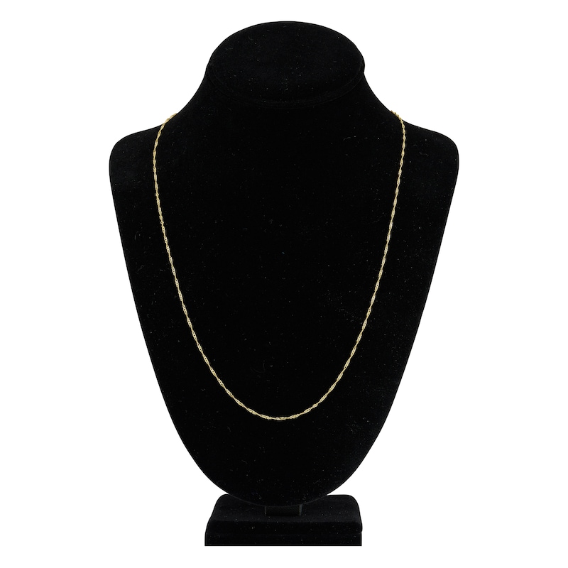 Main Image 4 of Solid Singapore Chain Necklace 14K Yellow Gold 24" 1.4mm