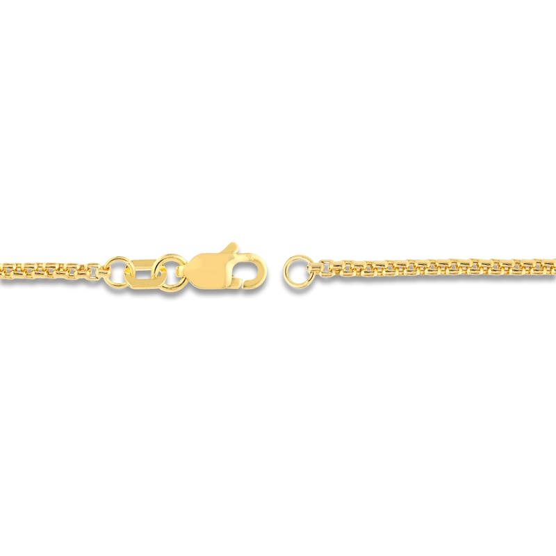 Main Image 3 of Hollow Round Box Chain Necklace 14K Yellow Gold 24" 1.8mm