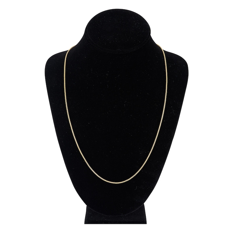 Hollow Round Box Chain Necklace 14K Yellow Gold 24" 1.8mm