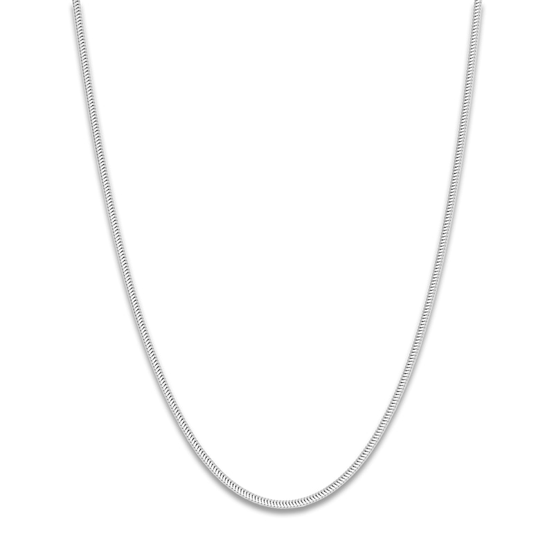 Hollow Snake Chain Necklace 14K White Gold 20" 1.4mm