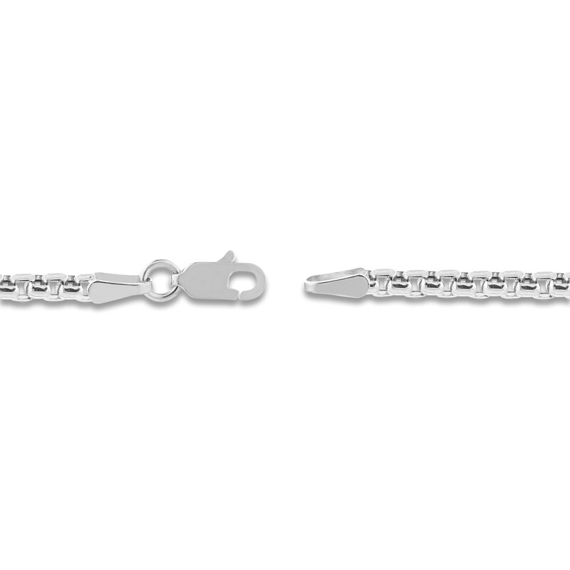 Main Image 3 of Hollow Round Box Chain Necklace 14K White Gold 16" 2.6mm