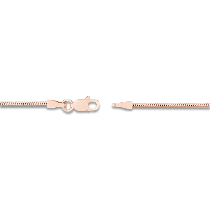 Main Image 3 of Hollow Snake Chain Necklace 14K Rose Gold 16" 1.4mm