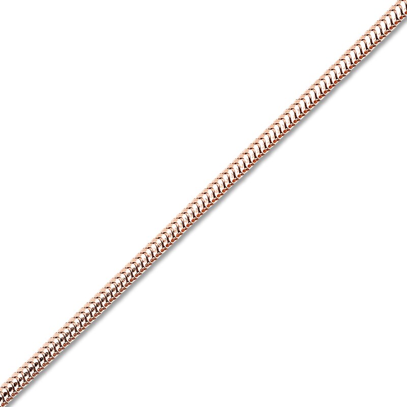 Main Image 2 of Hollow Snake Chain Necklace 14K Rose Gold 18" 1.4mm