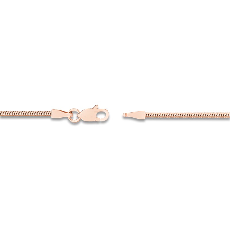 Main Image 3 of Hollow Snake Chain Necklace 14K Rose Gold 18" 1.4mm