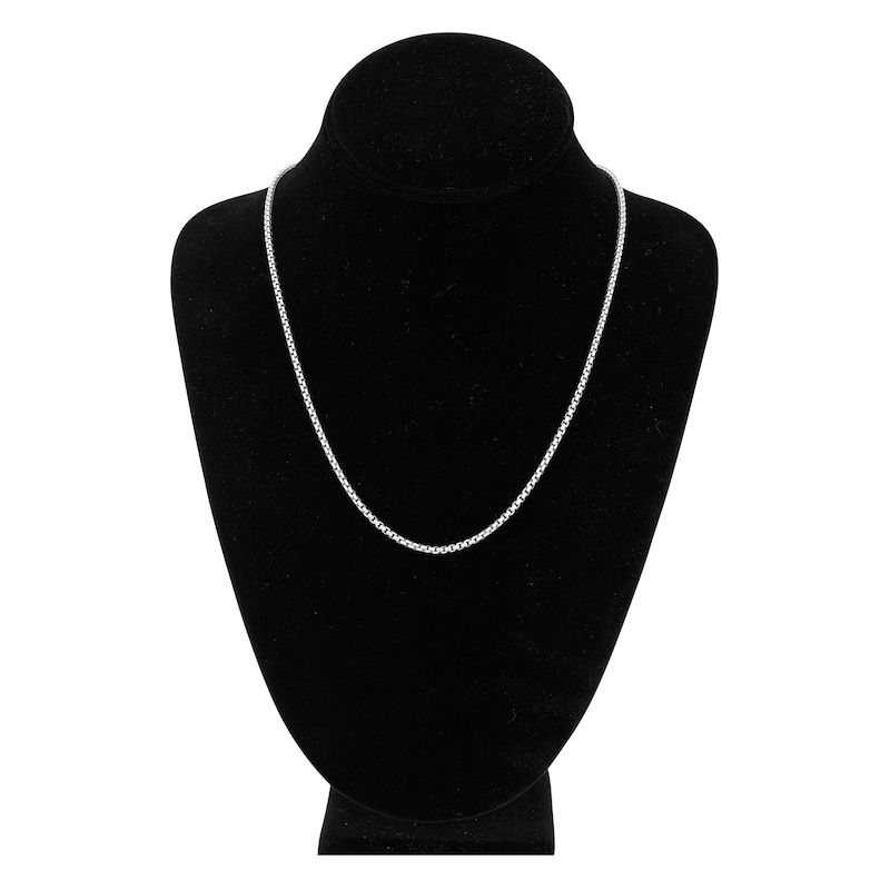 Main Image 3 of Hollow Round Box Chain Necklace 14K White Gold 20" 2.6mm