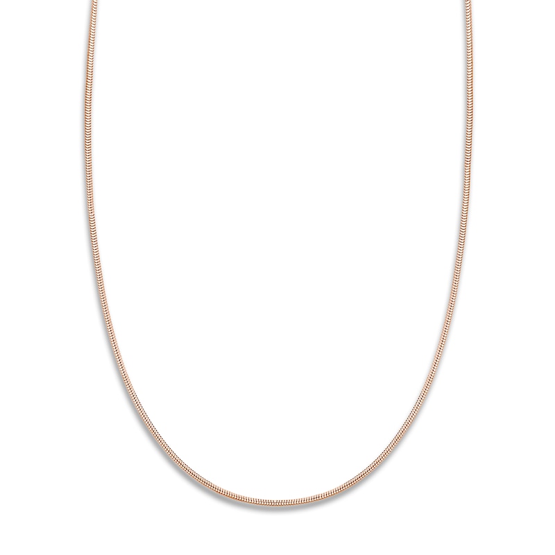 Main Image 1 of Hollow Snake Chain Necklace 14K Rose Gold 20" 1.4mm